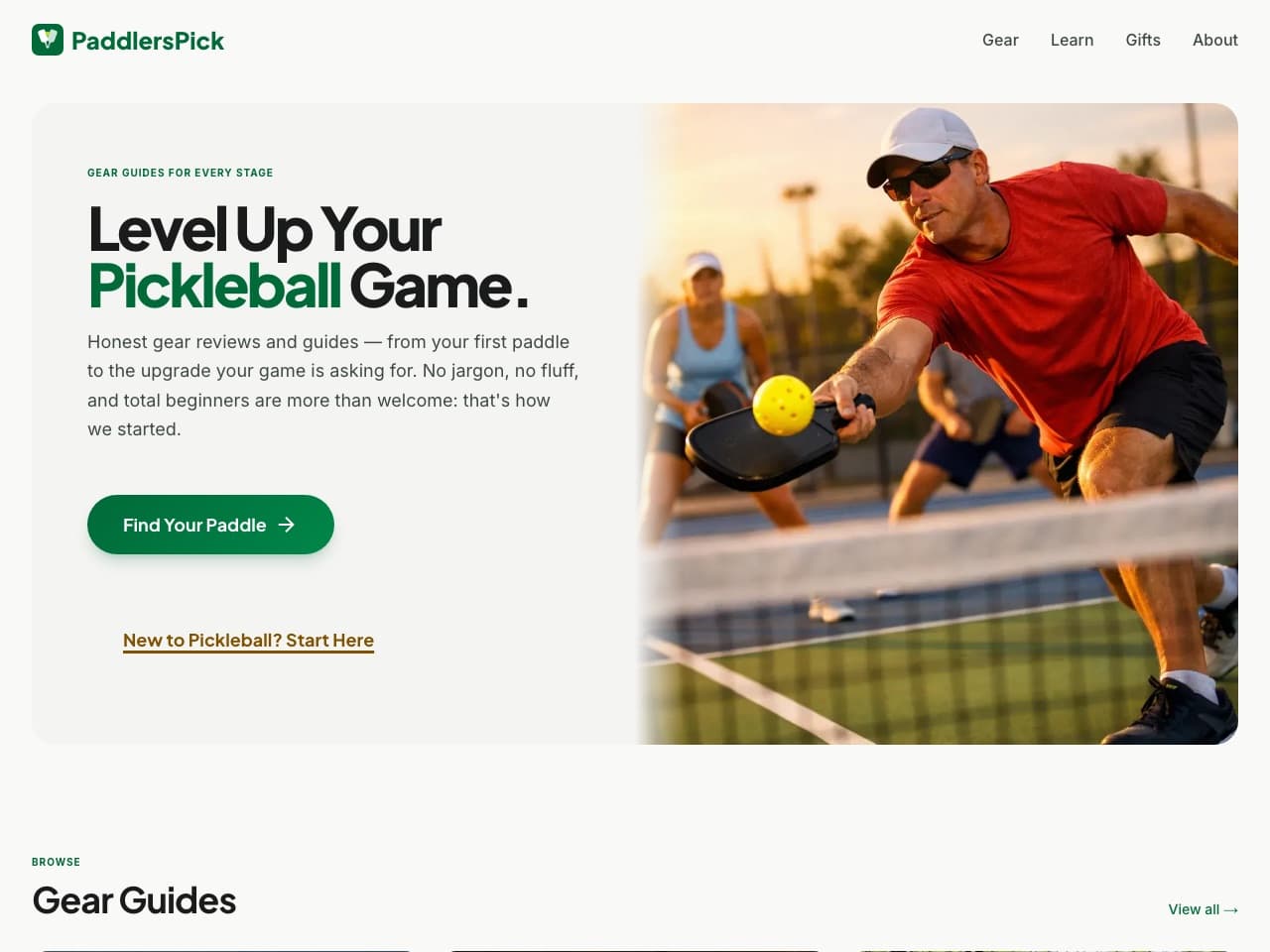 PaddlersPick homepage — live production site